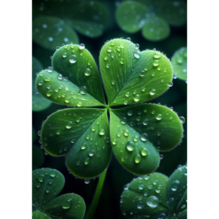 Firkløver med regndråber