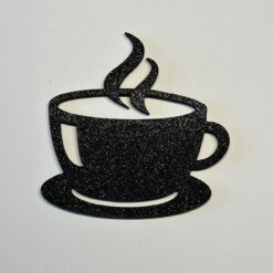 Sort kaffekop med glittereffekt